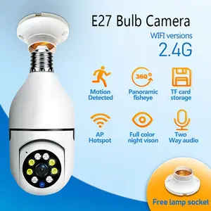 1080P Smart WiFi Bulb Camera, E27 Wireless Camera with Night Vision, Two-Way Audio, Motion Detection & App Control