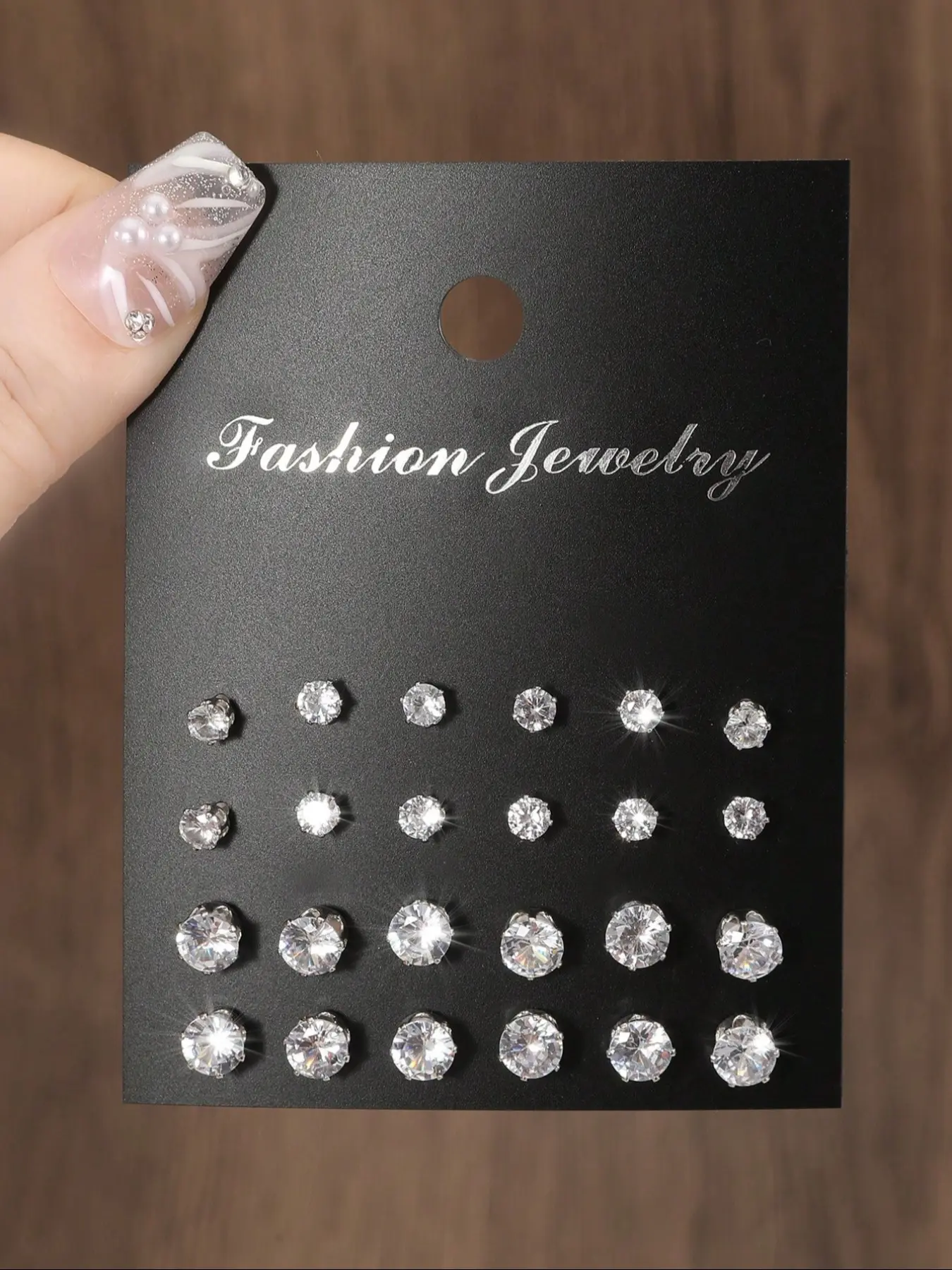 48/24 Piece Fashion Simple Sparkling Cubic Oxidized Zircon Earrings, Perfect for Parties, Dates, and Daily Wear, Cubic Zirconia Earrings