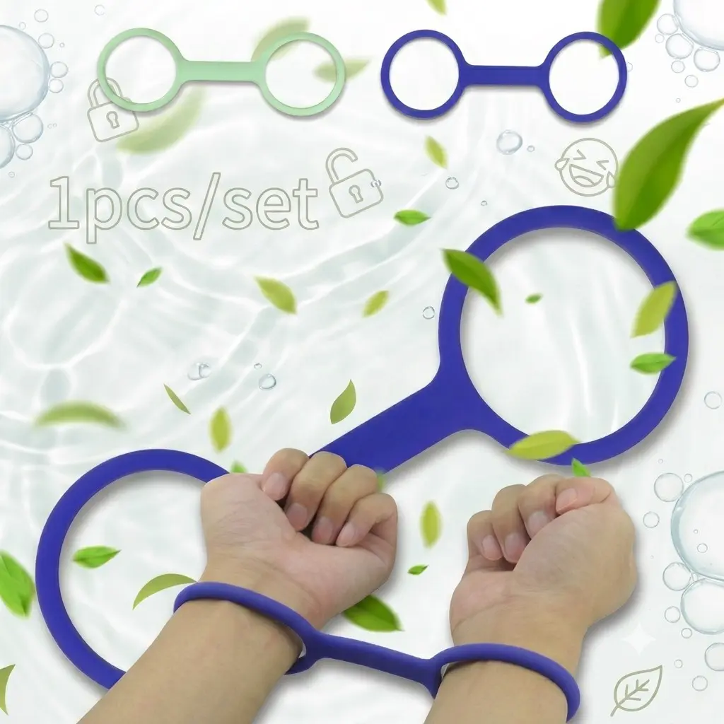 Durable Silicone Rubber Handcuffs for Adults, Non-Toxic Material, Prank Props, Prank Gifts, Prank Gag Gift, Perfect for Engaging Pranks and Role-Playing Games, Ideal for Couples