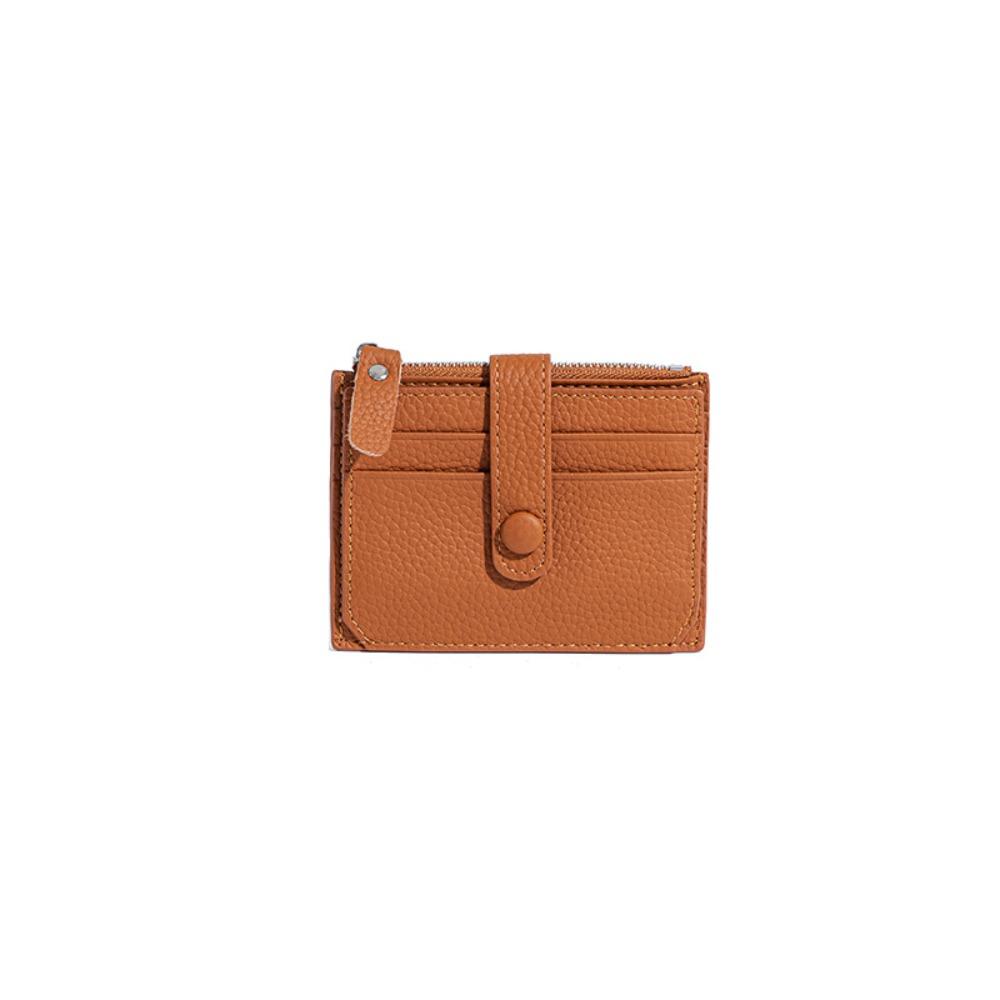 Leather Ultra-Thin Card Holder Wallet – Korean Multi-Card Zipper Change Bag, Mini Wallet for Commuters, First-Layer Cowhide Simple & Stylish Design
