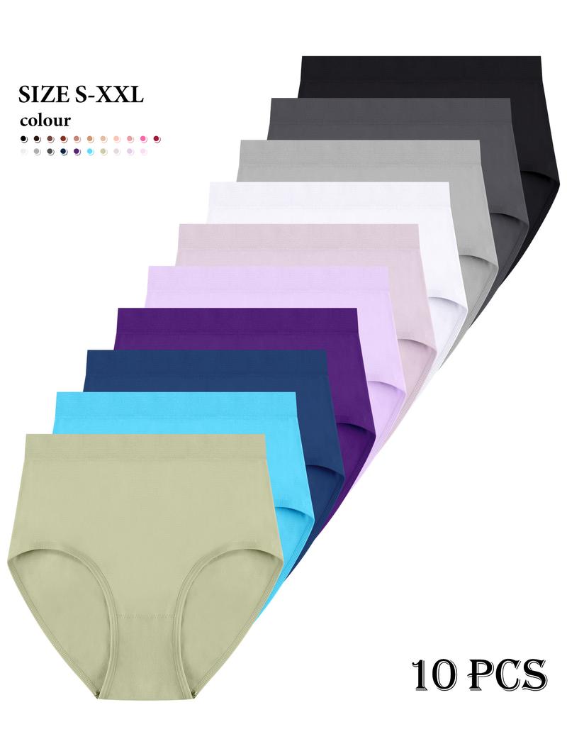 Women's Solid Color Seamless Knicker, Soft Comfy Breathable Panty for Daily Wear, Underwear for All Seasons