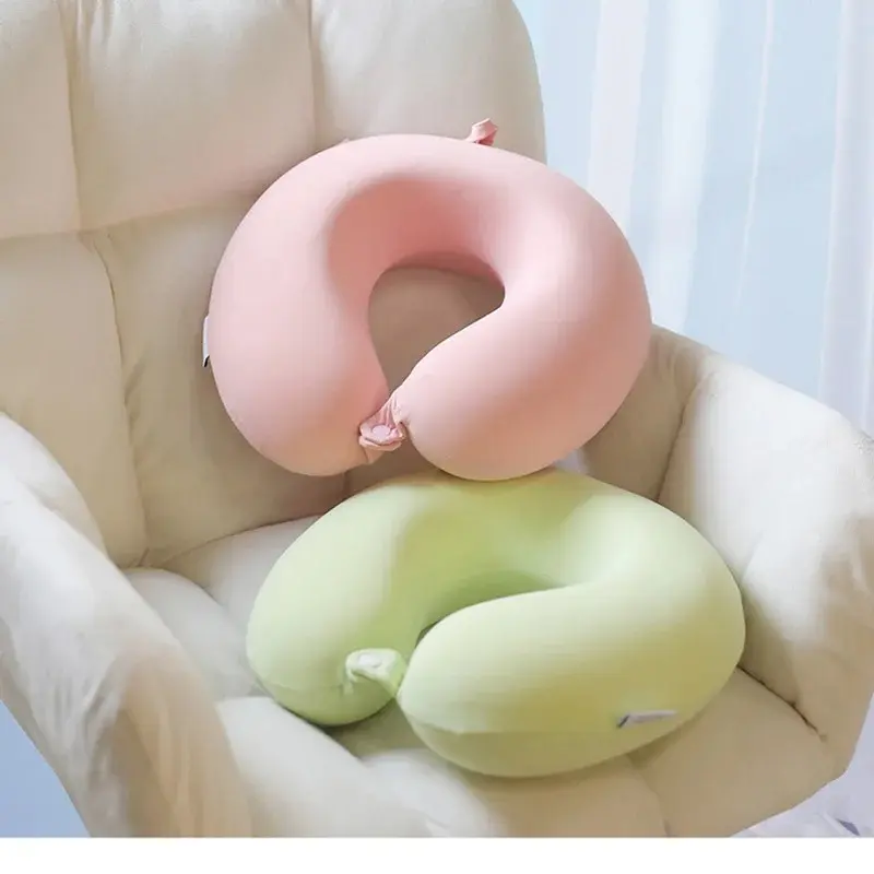 Cool Silk U-Shaped Pillow – Memory Foam, Slow-Rebound Travel & Airplane Neck Support Pillow, Drop-Shipped U-Shape Cervical
