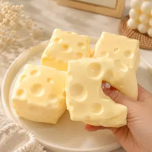 Cheese Block Squeeze Fidget Toy, Cheese Shaped Sensory Decompression Toy Adults Anxiety Release Gifts