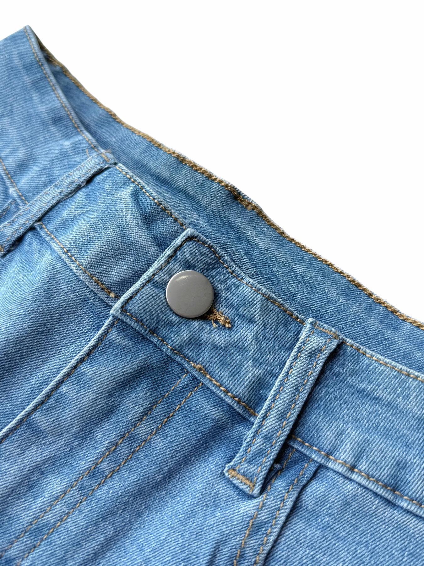 Women's Slim Fit Elastic Flare Pants, Womenswear, Multi-Color, Fashionable Elegant Comfort Design, Casual Wear, All Seasons, High Waist, Button Frontbootcut jeans