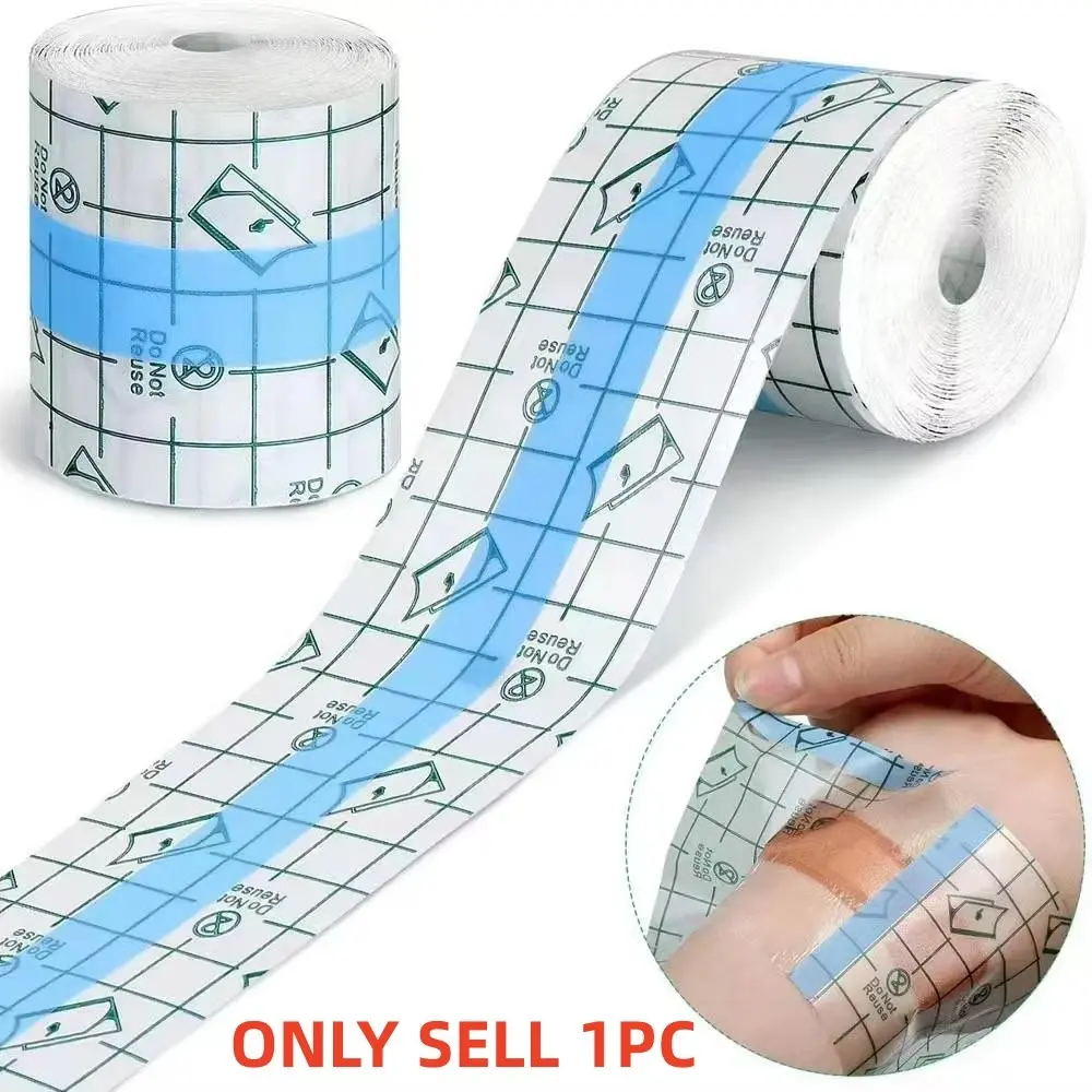 Waterproof Adhesive Tape Roll, Clear Transparent Film Dressing for Shower, Body Acupuncture, Belly Button Protection, Medical Use, Healthcare