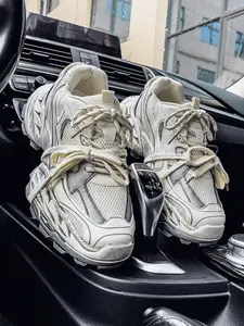 Men's Ins Trendy Chunky Sneakers, Thick Sole Height Increasing Platform Shoes, Breathable Mesh Non-Slip Wear-Resistant Casual Athletic Shoes, Fashion Streetwear Footwear for Daily Outdoor Travel