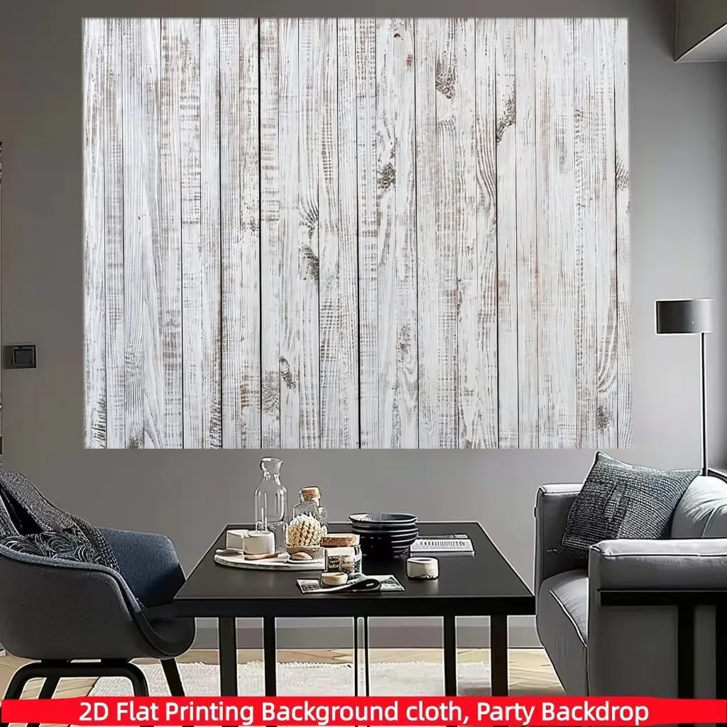 2D Flat Wood Texture Background Cloth, Vintage Weathered Wood Print Wall Decor, Polyester Material, Multiple Sizes Available