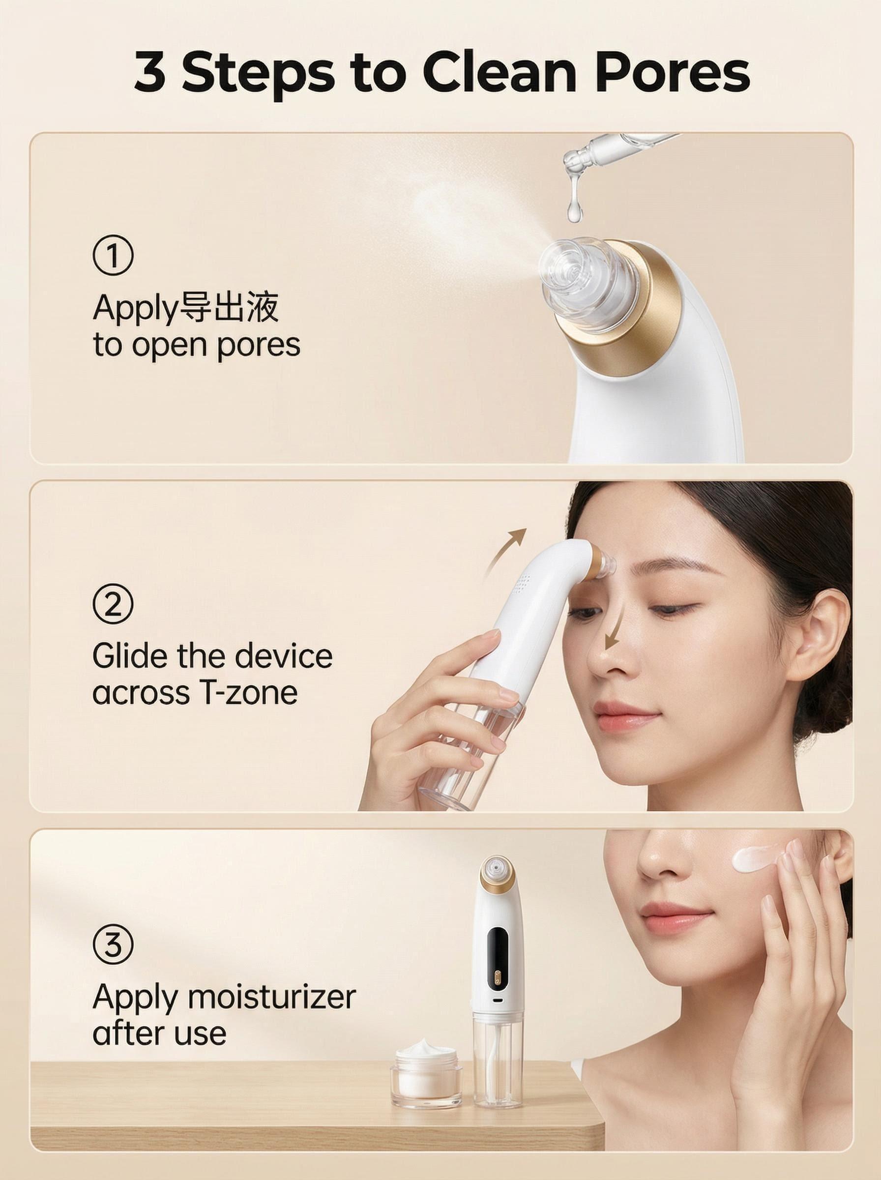 Blackhead Remover Pore Vacuum, USB Rechargeable Blackhead Extractor with Oxygen Water Circulation, a perfect gift for your girlfriend.