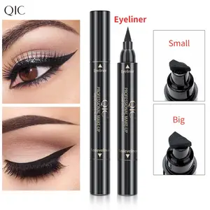 1PC QIC Dual-ended Eyeliner Stamp Pen, 2 Sizes Wing Stamp & Liquid Liner, Long Lasting Black Eyeliner, Waterproof Smudge-proof Makeup Tool, EyelinerStamp, WingEyeliner, DualEndedMakeup, EyeBeauty