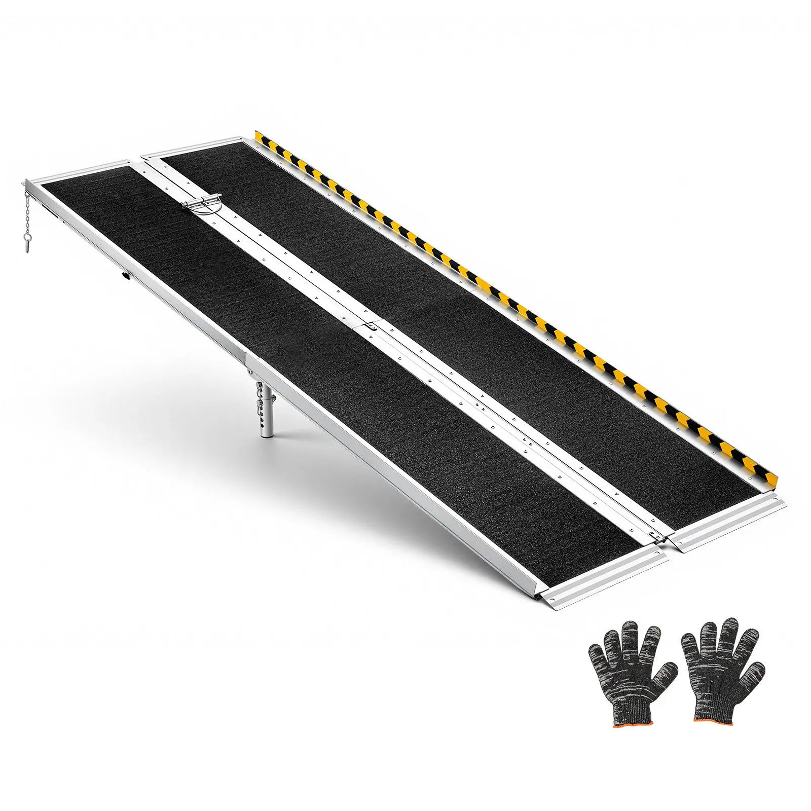【Summerfinds】VEVOR Portable Wheelchair Ramp, 8FT, Non-Slip Aluminum Folding Handicap Ramp for Wheelchair, 800 lbs Capacity, Door Threshold Ramps for Home Steps, Stairs, Entry, Threshold, Doorways, Scooter, Curbs