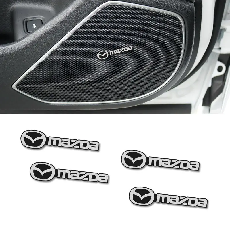 Car Audio Sound Speakers Stickers Decals 3D Aluminum Badge Emblem Interior Accessorie For Mazda 2 6 CX-5 CX-80 CX-70 CX-90 MX-30 CX-60 CX-50 CX-30 BT-50 e-TPV CX-3 CX-8 ATENZA CX-9 CX-7 MX-5 Mazda 5 3 RX-8