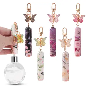 1/5PCS Butterfly Perfume Keychain Set, Cosmetic Makeup Refillable Travel Bottles 5ML Capacity, Leak-Proof Portable Scent Dispenser, Pack of 5, Aesthetic, Makeup Container Set, Cosmetics Makeup Tools, Cosmetics Accessories