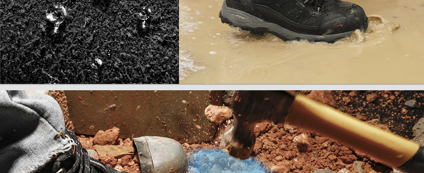 NORTIV 8 Men's Steel-Toe Work Boots - Breathable & Durable, Slip-Resistant, Round Toe, Cuban Heel Comfortable Walking Shoes Boy Closed SpringStatements