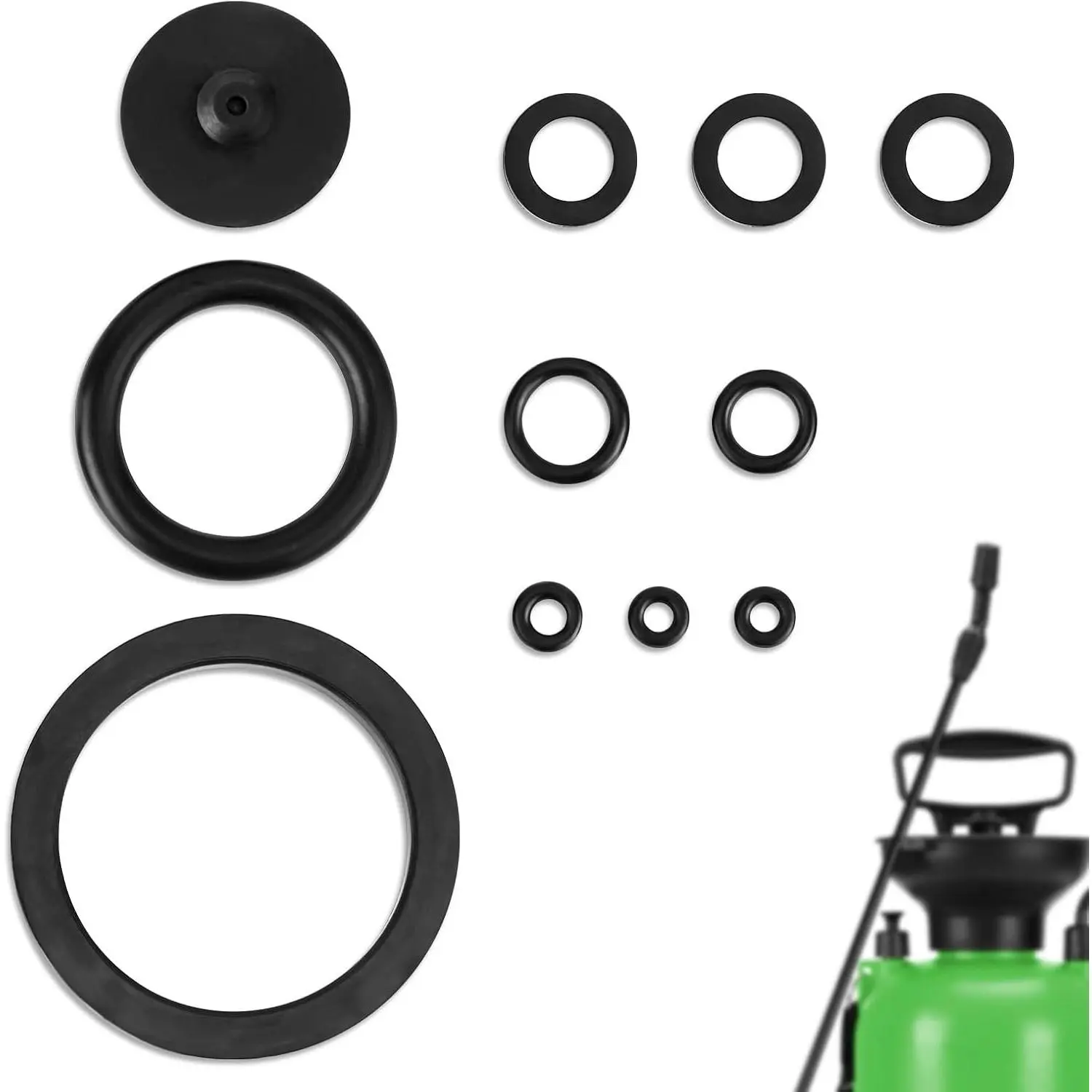 11pcs Sprayer Seal Rings, Pump Sprayer Rubber Gasket Kit Garden Sprayer Replacement Parts Sprayer Accessories for Most 3/5/8L Sprayer