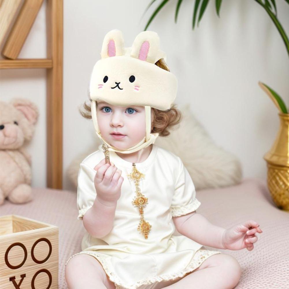 Cute Cartoon Rabbit Safety Helmet, Bunny Ear Anti-Collision Head Guard, Breathable Toddler Walking Protection Hat, Portable Travel Essential