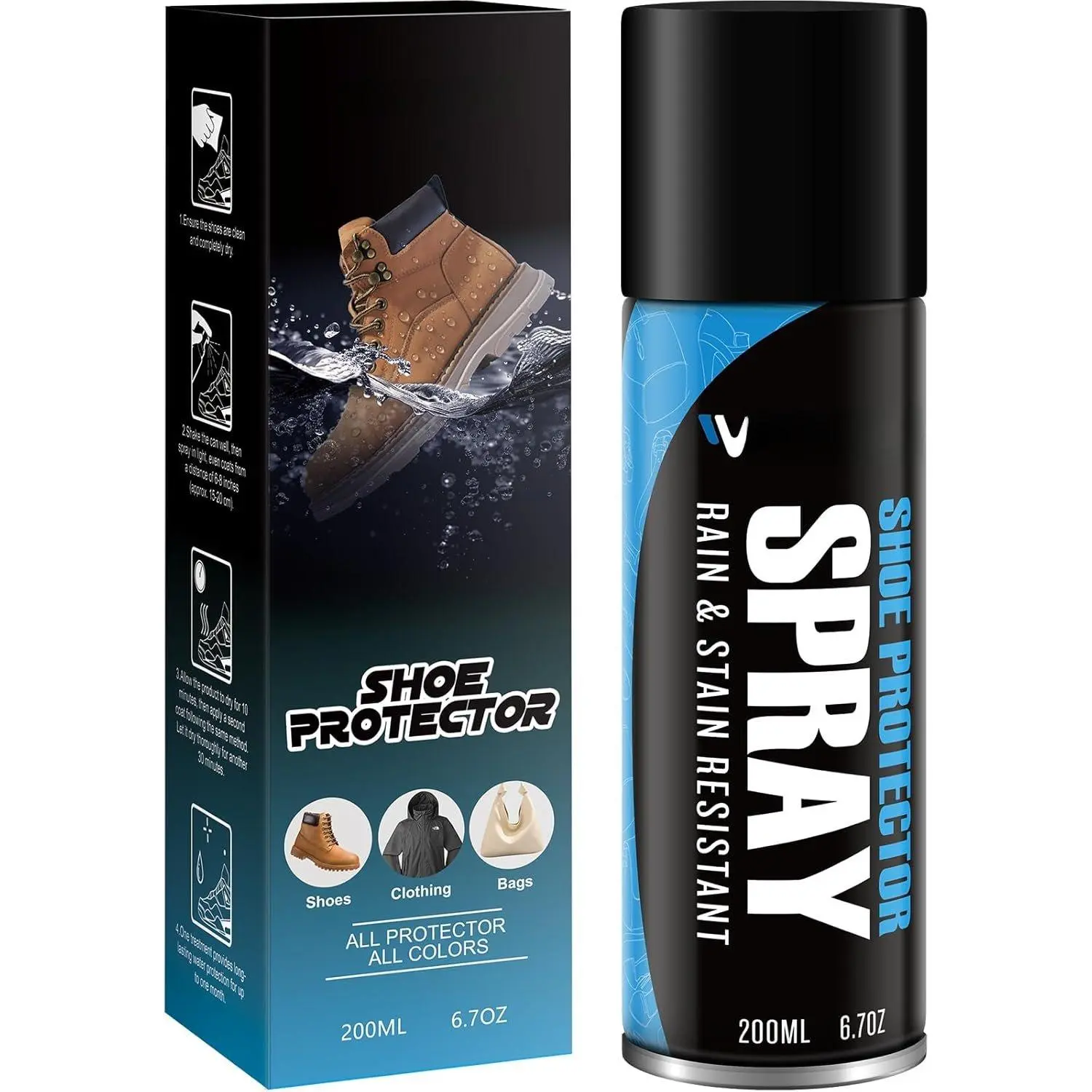 Shoe Protector , Rain & Stain  Nano Protection,   for Shoes, Suede, Sneaker, Nubuck, Leather & Canvas 6.7Oz