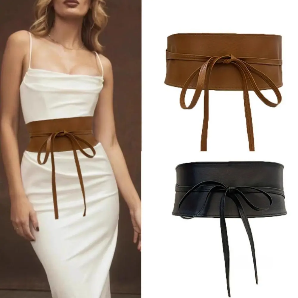 Fashion Lace Up Wide Waist Belt | 80+80+80cm Adjustable Casual PU Leather Belt For Women Men#2026FashionTrend #TikTokMadeMeBuyIt #ViralAccessory #FashionTok #UnisexFashion