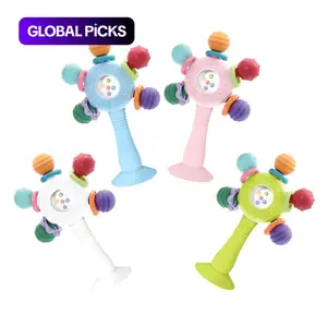 Baby Teether Rattles Toy, 1 Count Infant Baby Teething Toy with Suction Cup, Baby Sensory Toy, Early Education Sound Toy, Birthday Gift for Boys & Girls #TOP PICKS