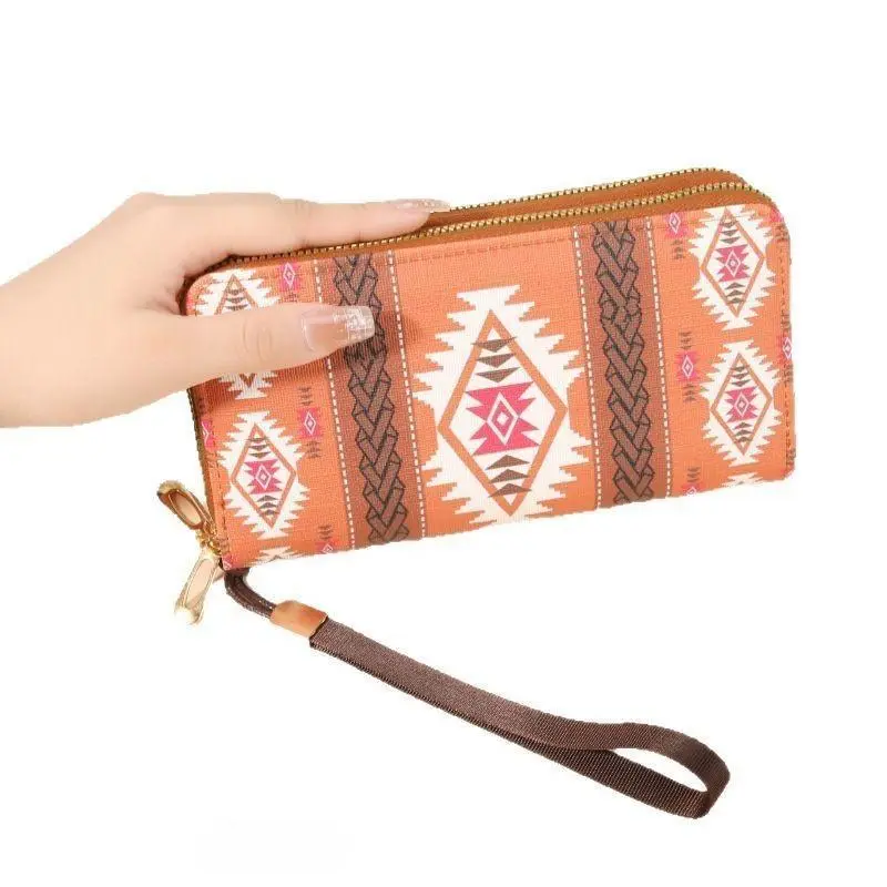 Women's Elegant Leather Clutch Wallet - Slim Long Purse with Wrist Strap, High-Capacity Card Holder with Snap Closure for Travel, Elegant Clutch