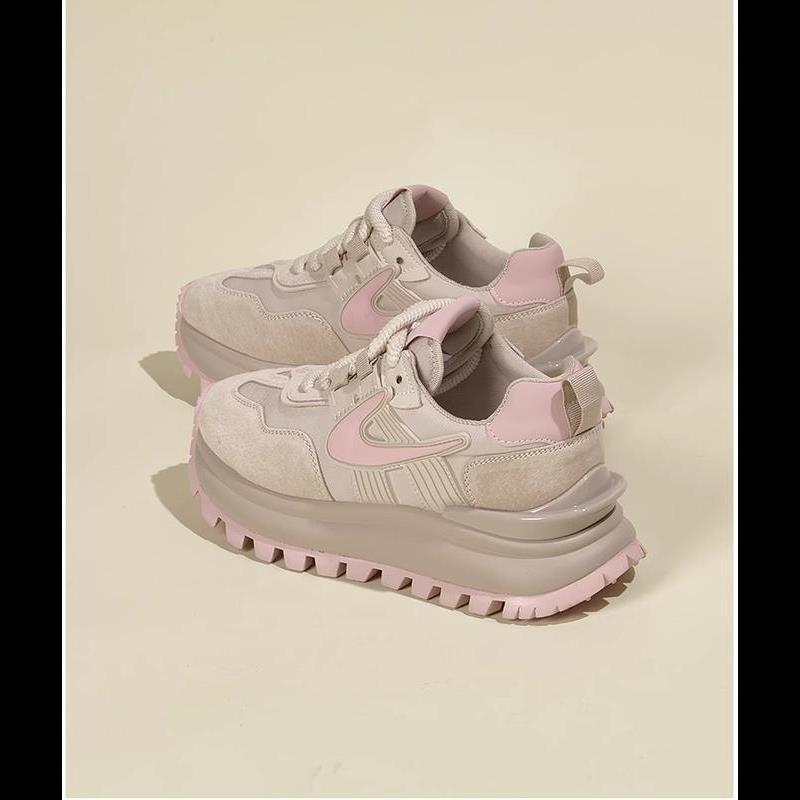 2026 Trend pink shoes - Women's thick-soled fashion shoes, new spring dad shoes, lightweight, classic and versatile sneakers, comfortable antibacterial Girl Trainer
