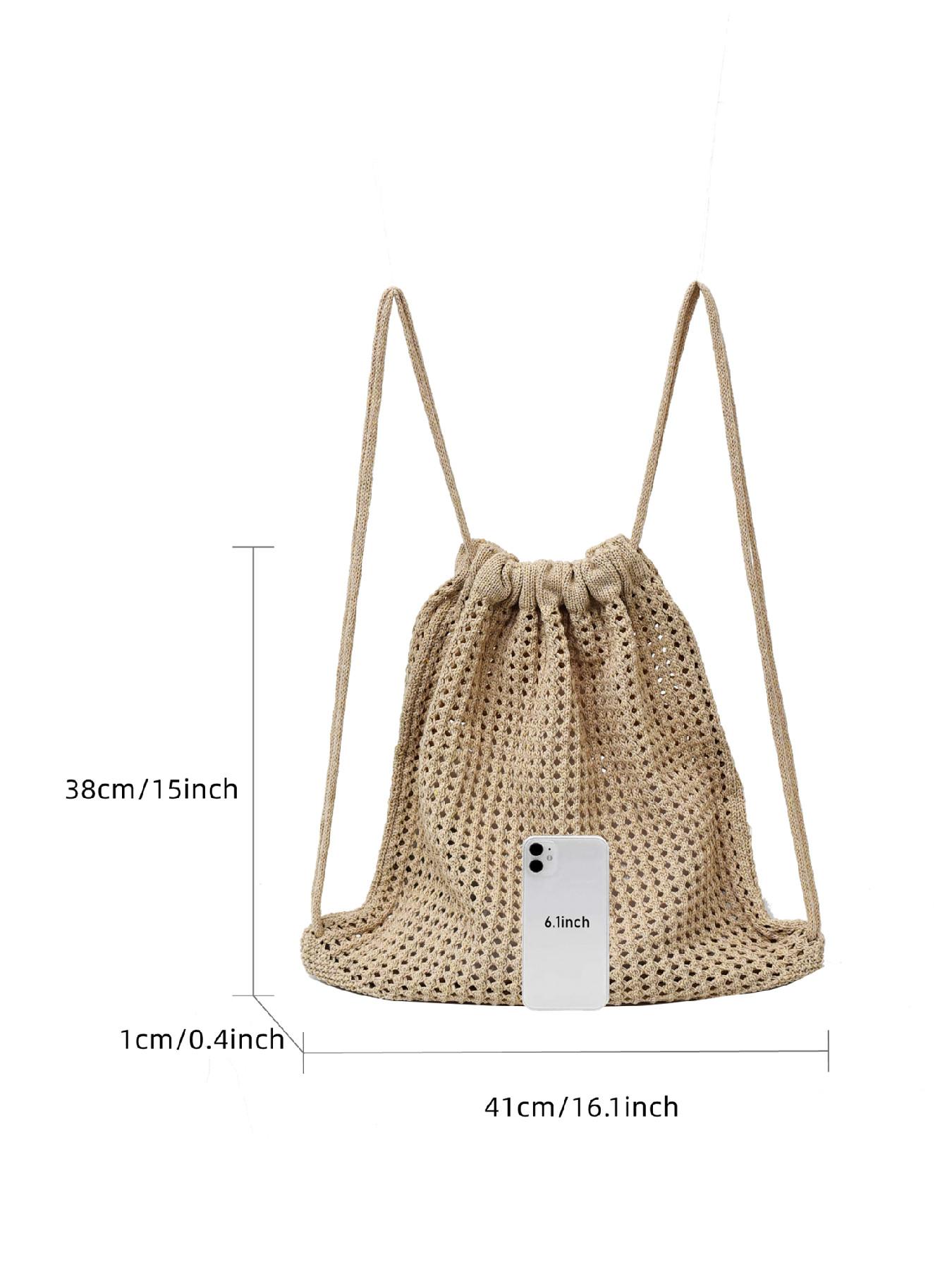 Solid Color Large Capacity Drawstring Backpack, Casual Versatile Bag for Daily Use, Stylish and Functional Travel Bag, Adjustable Shoulder Straps