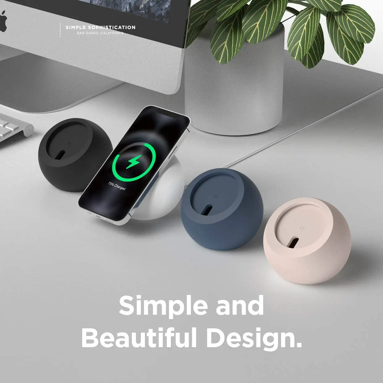 MagSafe Silicone Desktop Wireless Charger - Magnetic Dock Holder with Flexible Non-Slip Base, Fits iPhone 16/15/14 Pro Max, Magnetic Charge for Office Home Indoor Recreation Use, Wireless Dock