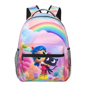 Anime Iris And Rainbow Backpack, School bag Cute Girls Boys Teens Backpacks Kawaii Kids Lightweight backpack with adjustable straps Bookbag with for office travel bag