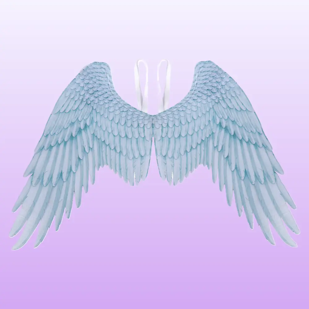 Oversized Black-White Angel Wing Costume Prop - Lightweight Matte Cloth Single Pair with Supporting Frame for Mardi Gras, Halloween Festive Events, Costume Props