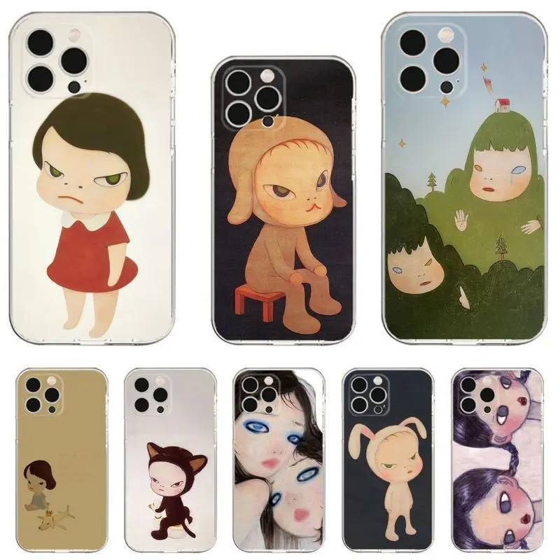 Y-Yoshitomo-ES Nara Transparent Smartphone Casing - Handheld Cellphone Case for iPhone 17 Pro Max Air, 16, 15, 14, 13, 12, 11 Plus, Pro, Max, XR, XS, X, 7, 8 Plus, SE, Mini Devices