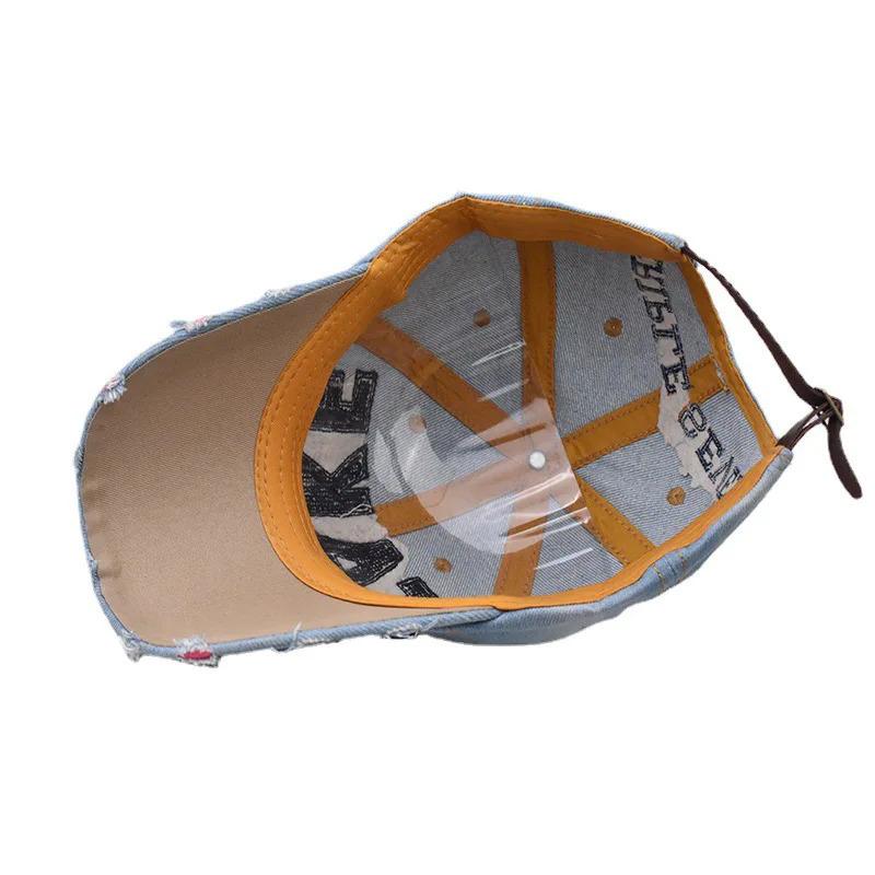 Man And Women TAKE Denim Baseball Caps Washed With Large Embroidery Denim Duckbill Caps Simple Versatile Street Outdoor Hats B60