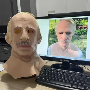 Máscara Mr White Bald para Homem, Old Man Chapelaria, Cosplay Adereços, Acessórios de Fotografia, Real, Novo