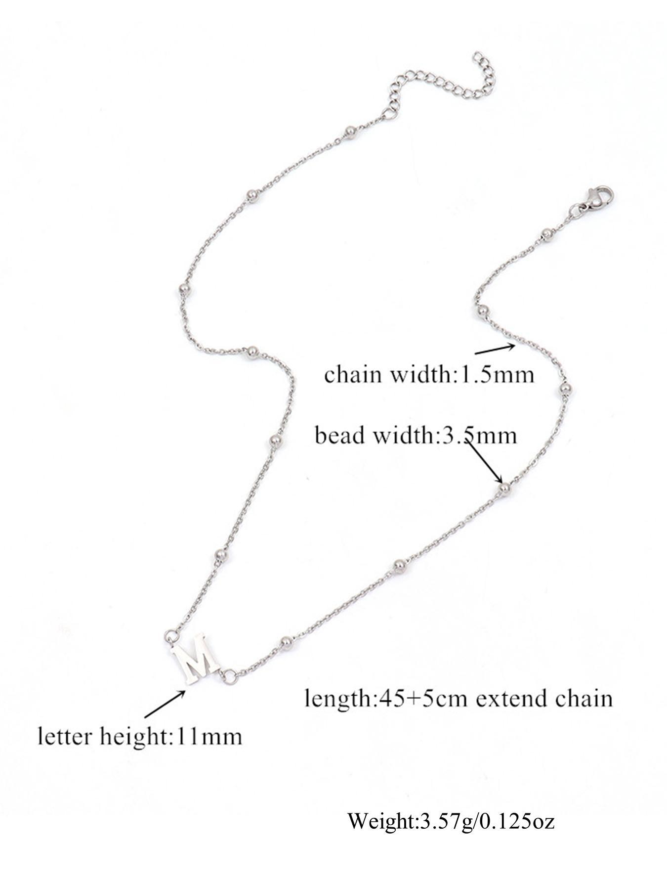 Fashion Letter Detail Charms Necklace, Minimalist Chain Necklace, Daily Wear Necklace, Personalized Initial Necklace for Women, Gifts for Her, Stainless Steel Initial Jewellery for Women, Jewelry Gifts, Fashionable Jewelry Accessories