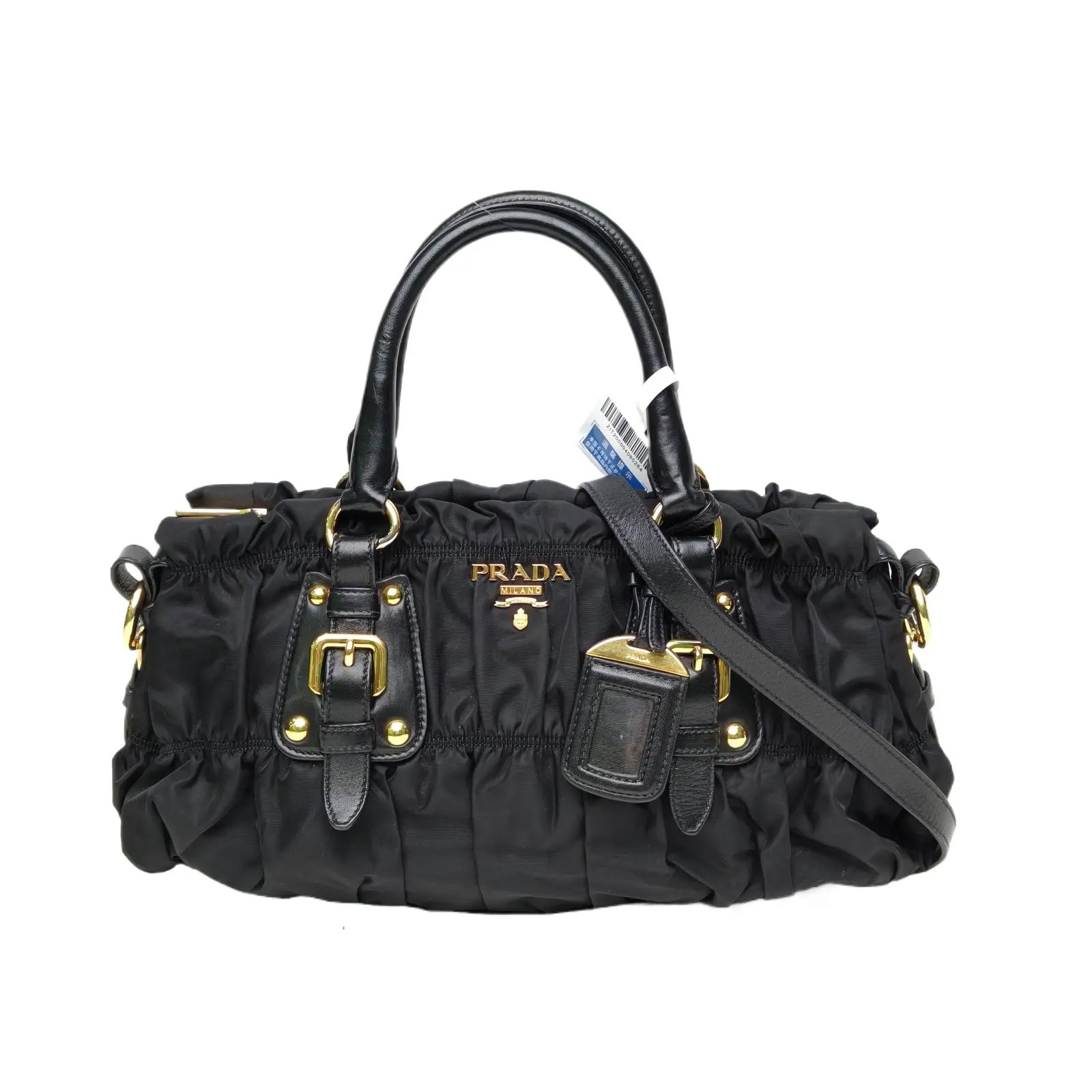 Pre-owned PRADA 【alea】PRADA Black Nylon Gold Hardware P216144483