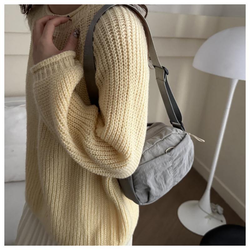 Simple Literary Small Square Bag Solid Color Casual Japanese Style Personality Single Shoulder Crossbody For Women