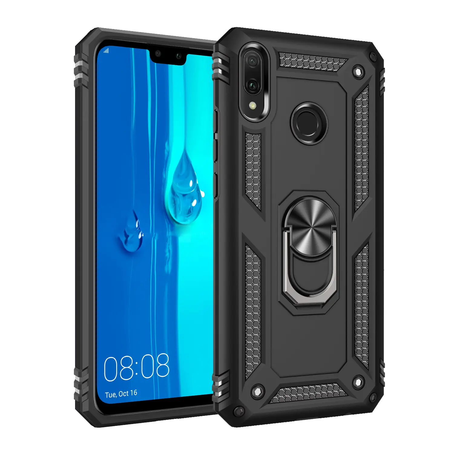 Case for Huawei Y9 2019/Y8S, Shockproof Dual-Layer Protective Cover, Durable Anti-Drop Design, Adjustable Ring Stand, Slim Fit for Huawei Y9 2019/Y8S Case
