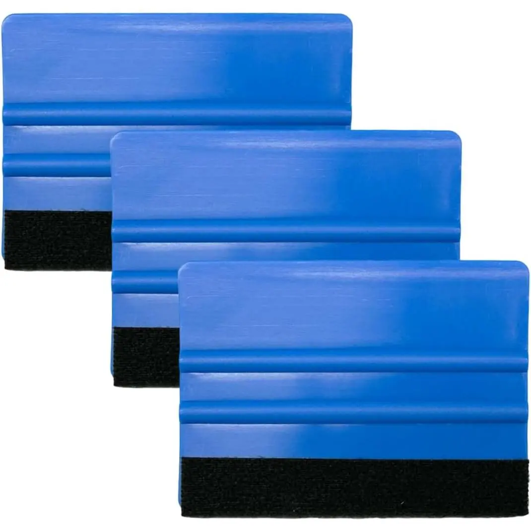 3 count 4 Inch Plastic Felt  Vinyl  Tool, Mini Vinyl Scraper  Window Tint Squeege,  Vinyl Film Wrapping Decal Applicator Wallpaper Smoothing Tool (3PCS)