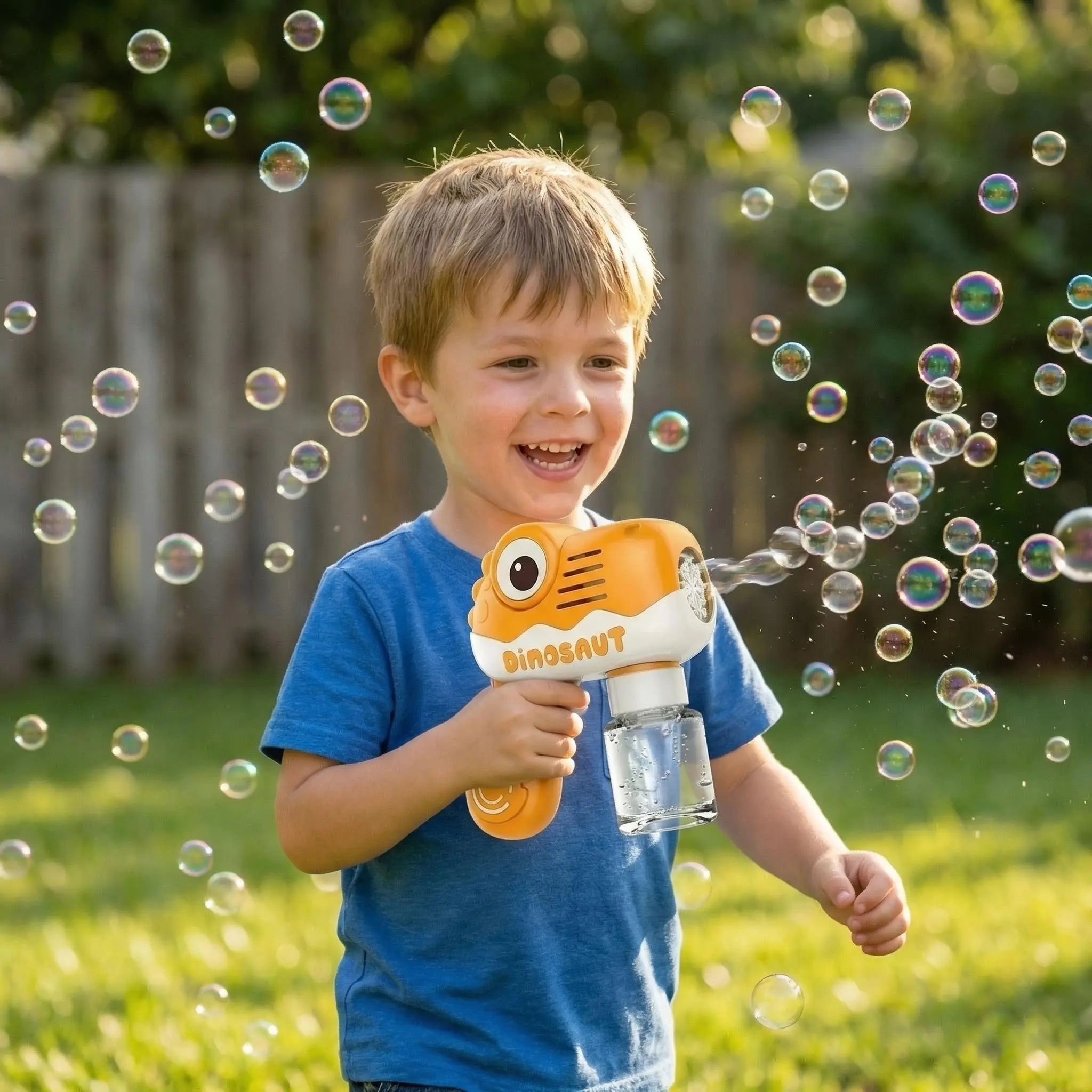 Unisex Electric Dinosaur Bubble Gun Toy - Automatic Blower with LED Lights, Continuous Bubble Machine with Solution, Outdoor Party Toy for 8-10 Years/Ages 8+ Yrs Kids