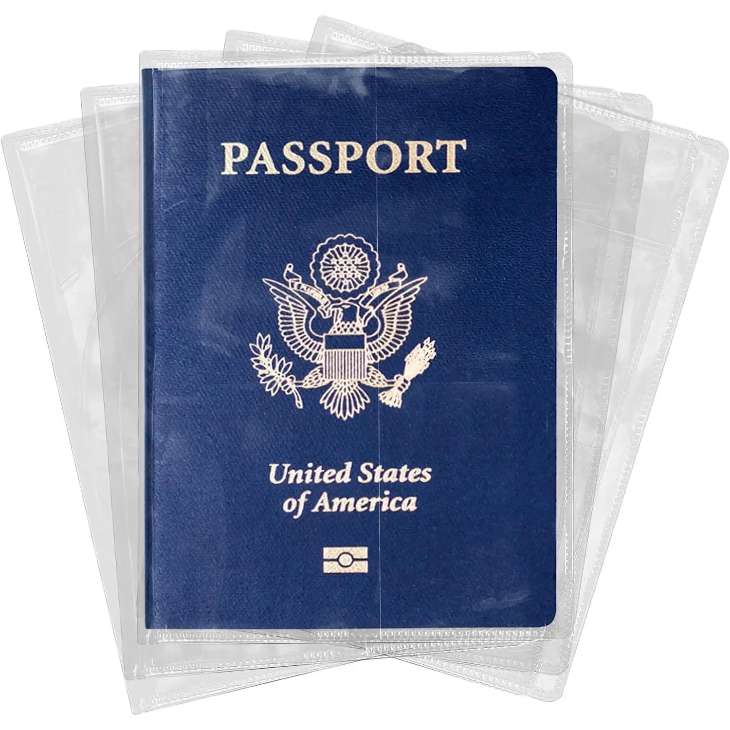5 count Clear Passport Protector Holder Passport Cover Vinyl ID Protector | , Plastic, For Travel Document Credit Card