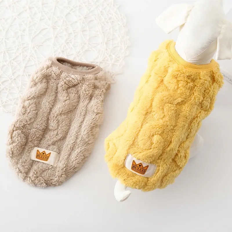 Cozy Fleece Dog Sweater with Harness Hole - Warm Winter Hoodie for Small Dogs & Cats
