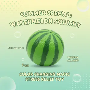 New summer limited edition color-changing watermelon squeeze fun, slow rebound, glutinous flour filling, stress relief, and brain stimulation