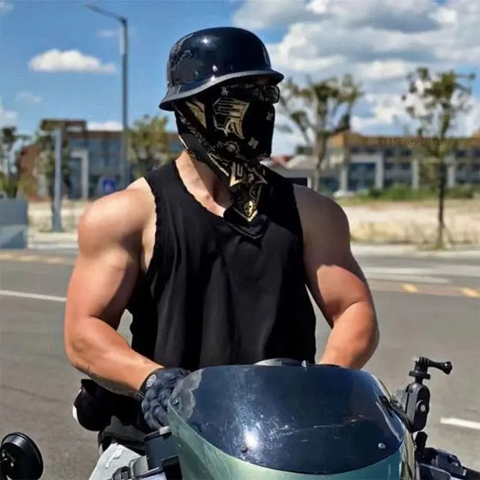 Open Face Motorcycle Half Helmet, Lightweight Protective Helmet for Cruiser, Chopper RidersXX15ForgeFitness