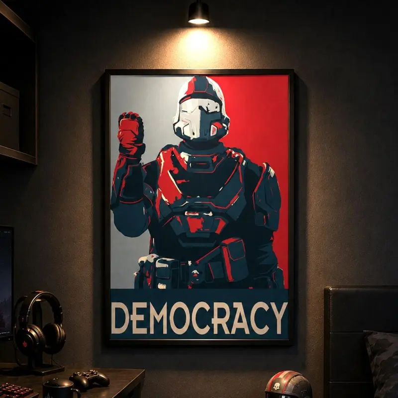 Military Wall Poster, Average Helldivers 2 Experience, Suitable for Decorating a Game Room, Gaming Wall Art, Gamer Room Decor, Video Game Poster, Gaming Setup Decor, Man Cave Decor, Gift Idea