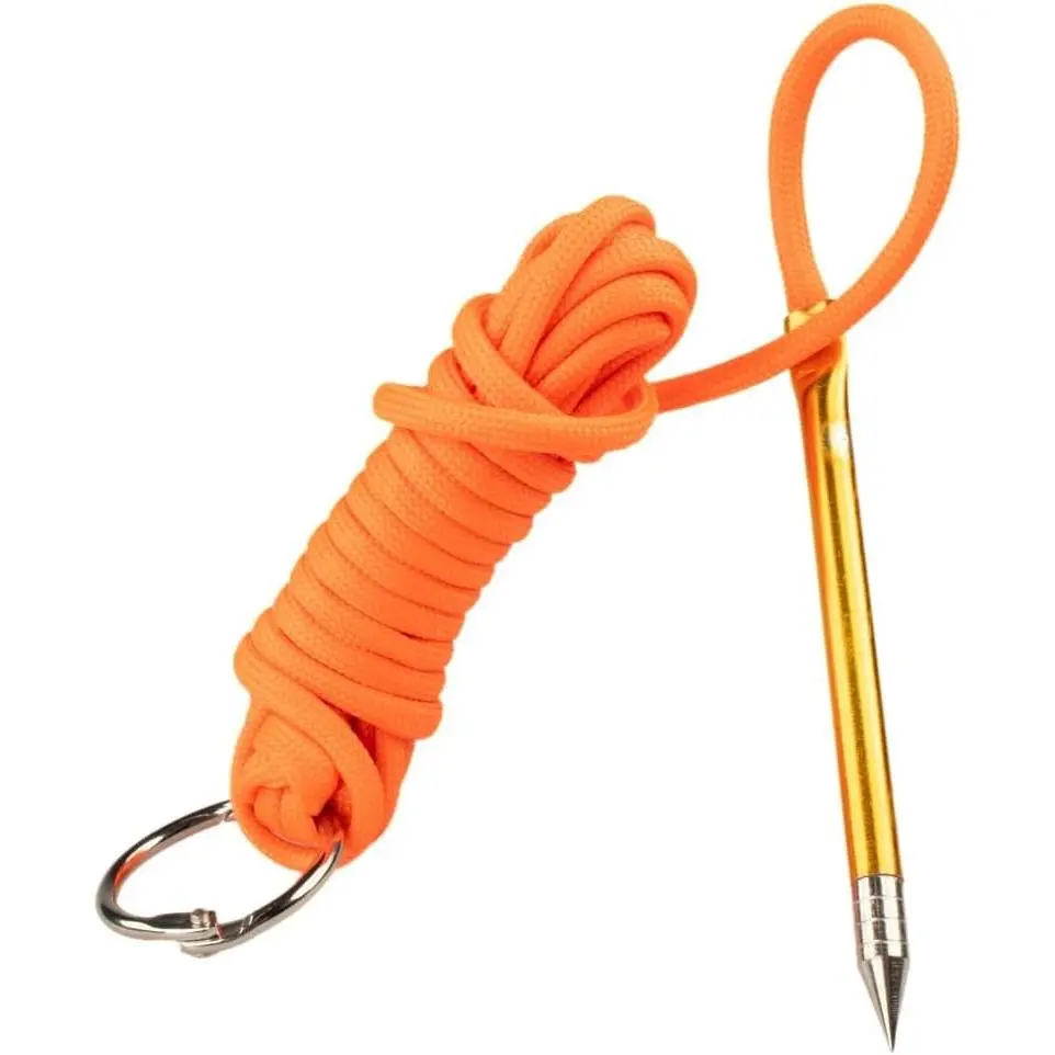 10 Foot 550lb Paracord Fishing Stringer Fish Holder with Metal Threading Needle and 1 Inch Split RingGift