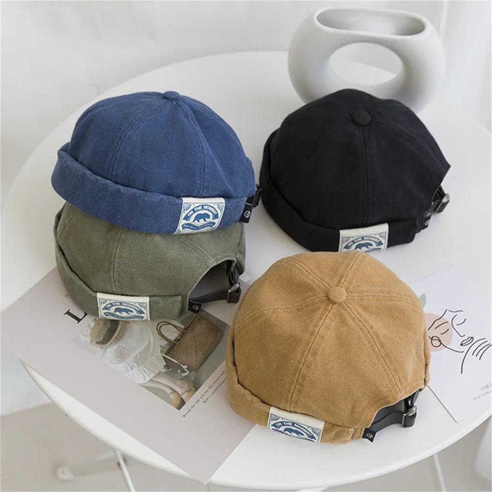 Fashion Cotton Brimless Hat Men Women Retro Skullcap Melon Docker Cap Street Hip Hop Without Visor Summer Outdoor Beanie Gorras