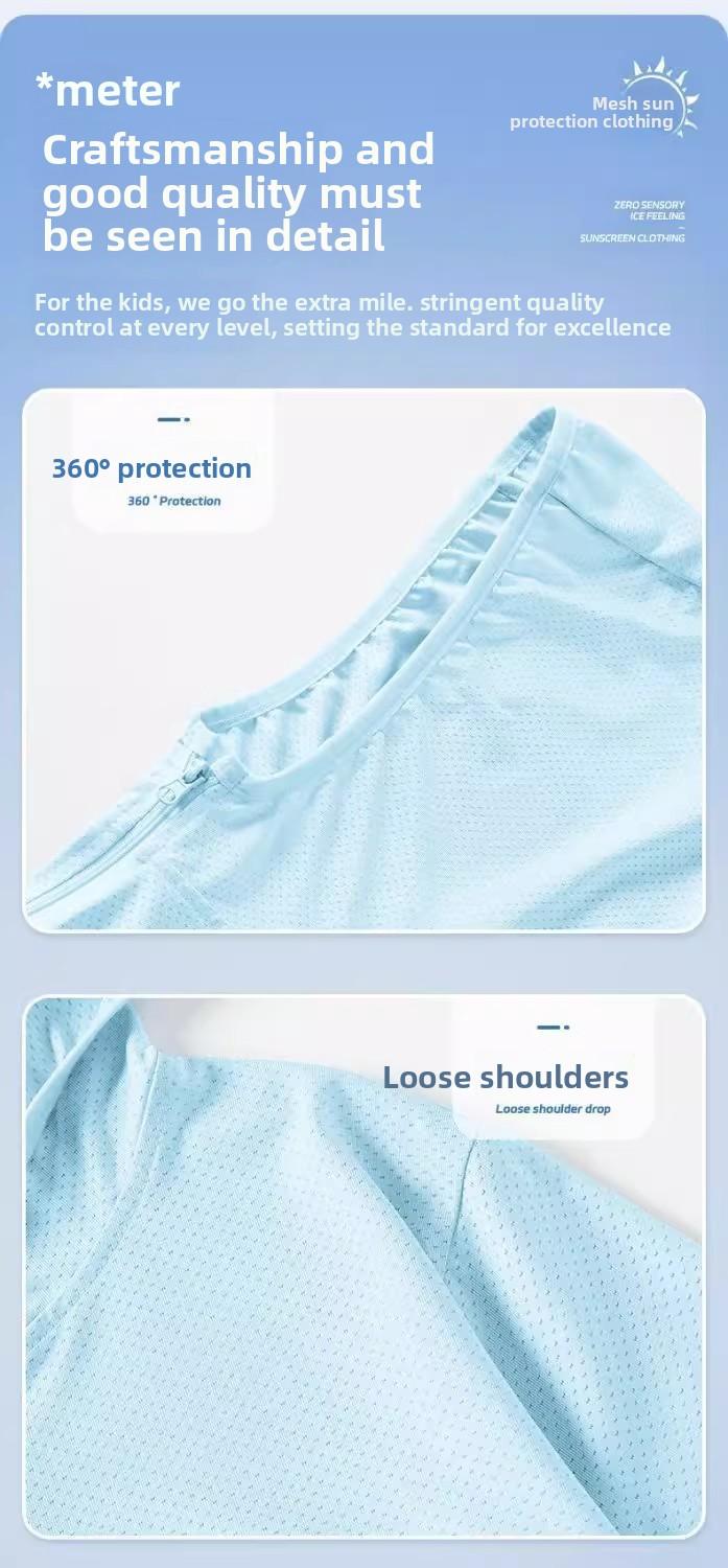 Boys and girls sunscreen clothing summer 2025 new children's light ice silk quick-drying sunscreen clothing breathable jacket summer clothing