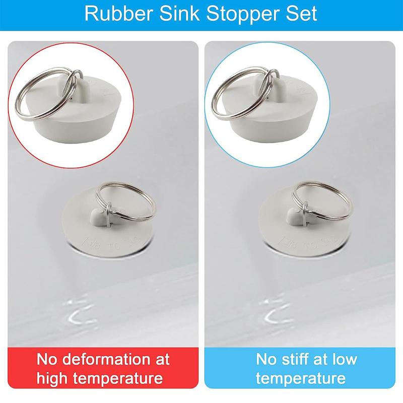 6 Pcs/set Sink Stopper with Loop, Drain Stopper for Kitchen, Bathroom, Laundry Sink, Bathtub, Bath Tub Accessories