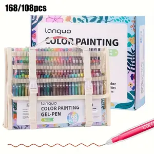 168 Colors Large Capacity Acrylic Gel Pens 0.6Mm for Painting, Drawing, School Writing, And Art Supplies