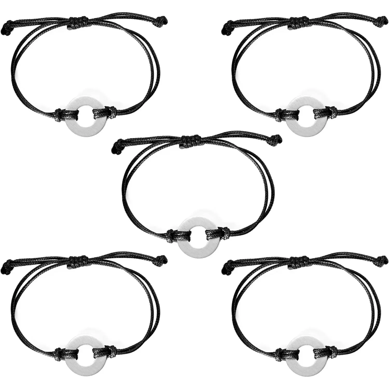 Washer Bracelet Stamping Project Kit for Metal Stamping Adjustable Bracelet Making. Pack of 5