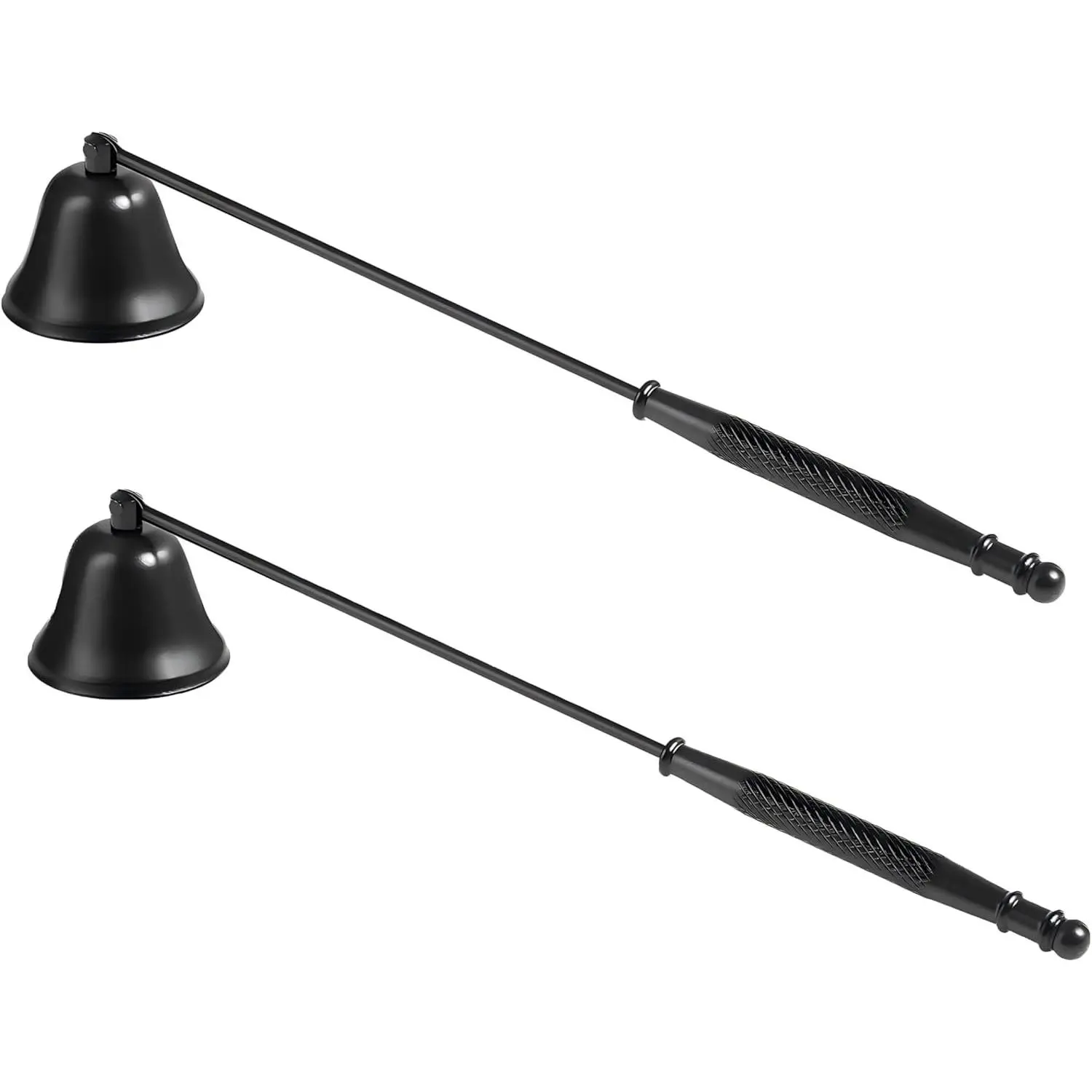 2-Piece Candle Extinguisher with Long Handle for Safe Extinguishing Candle Flames, Ideal Candle Fire Tools (Black)