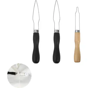 3 Pack Button Hook Easy Dressing Helper Aid Hooks Grip Handle Collar Button Assist Tool for Buttoning Dress Shirt Blouse Small Buttons Elderly Seniors Arthritis Hand Neuropathy Strain Relief